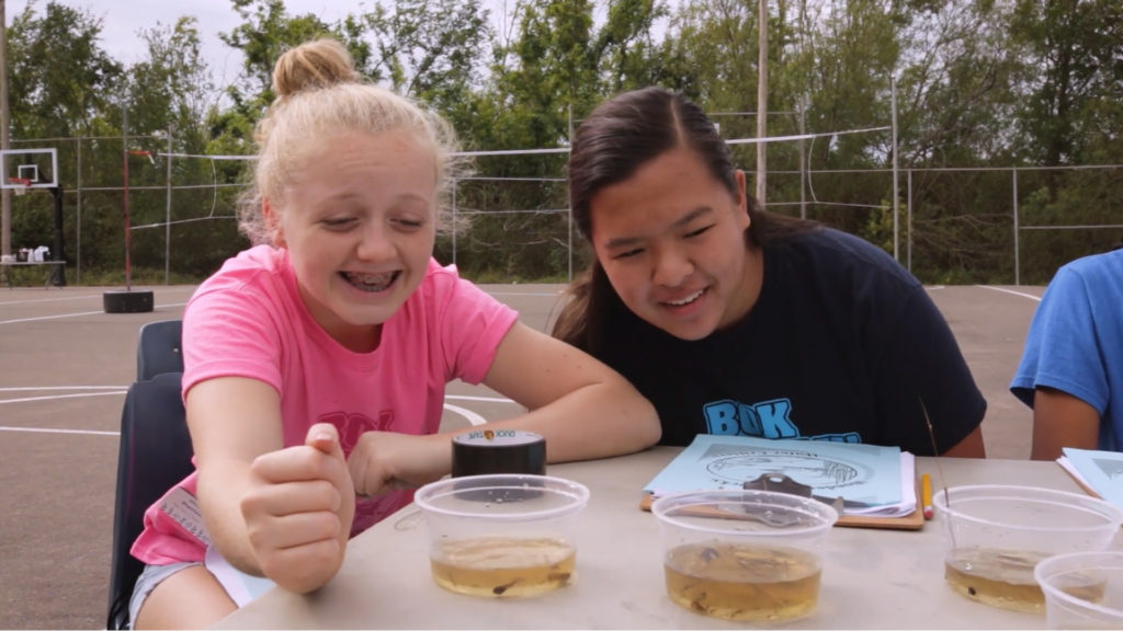 Still of girls smiling